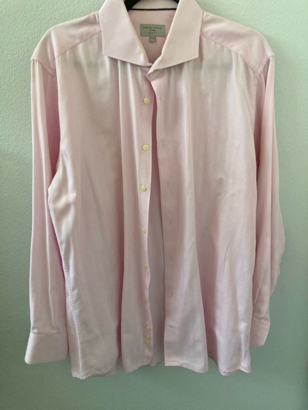 Light Pink Men's Dress Shirt - Classic Collared Button-Up - Size 17.5